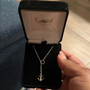 Catbird x J. Crew Gold Anchor Lariat Necklace
